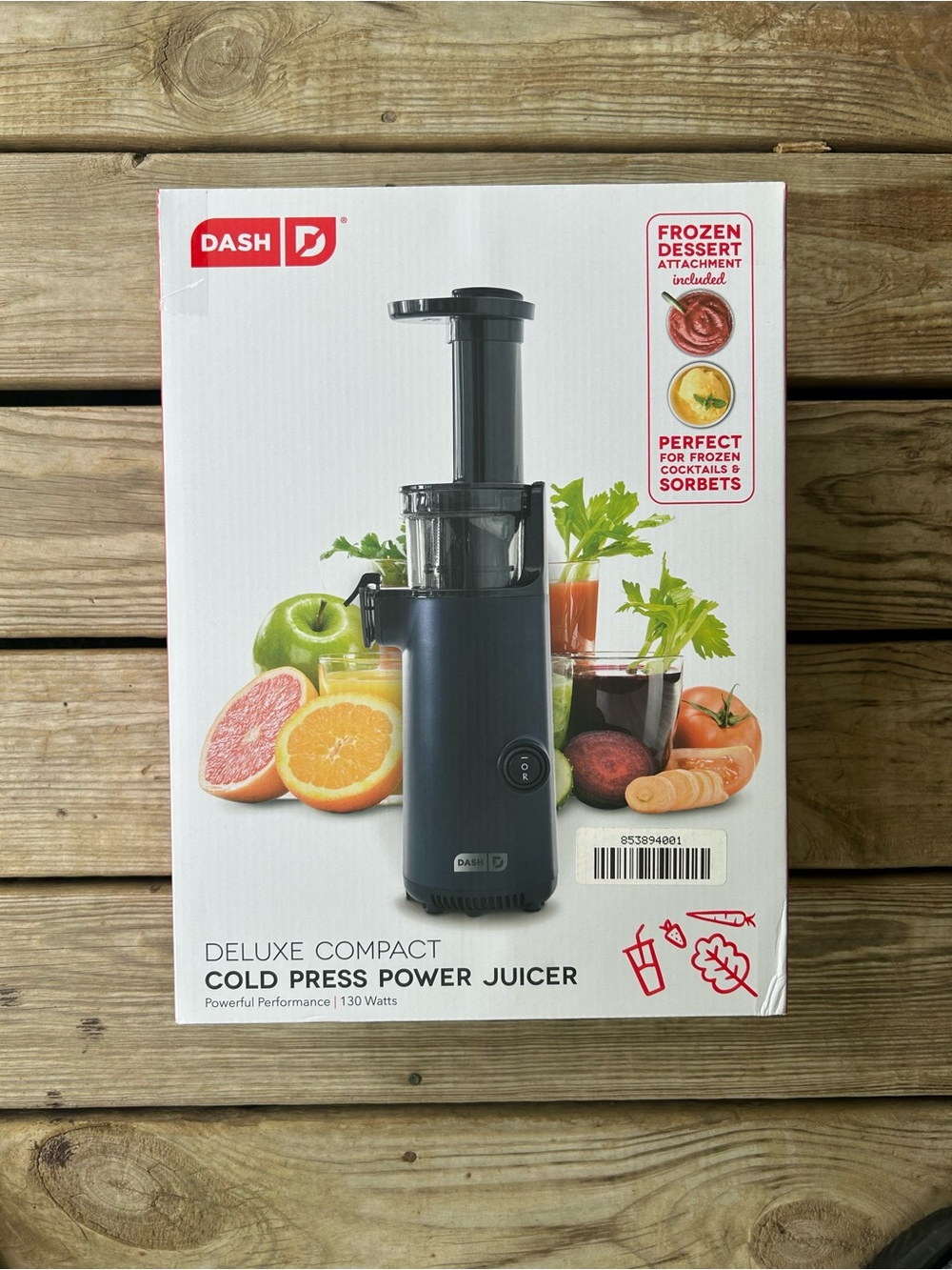 DASH Deluxe Compact Cold Press Power Juicer - Black New